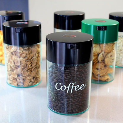 Coffeevac 1LB – Patented Airtight Container | Multi-use Vacuum Container Works as Smell Proof Containers for Ground Coffee and Coffee Bean Containers. White Floral