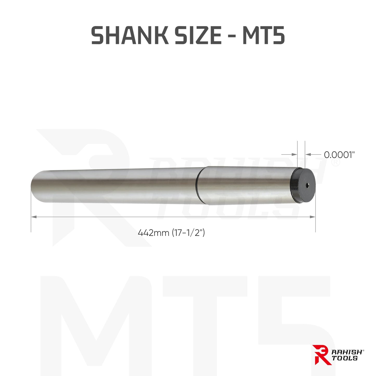 Rahish Tools 5MT Parallel Lathe Alignment Test Bar with High Precision Bar Alloy Steel EN31 Mandrel - Tailstock Re-Alignment Tool with 1 Micron Accuracy & Morse Taper with Max Run-Out of 0.0001"