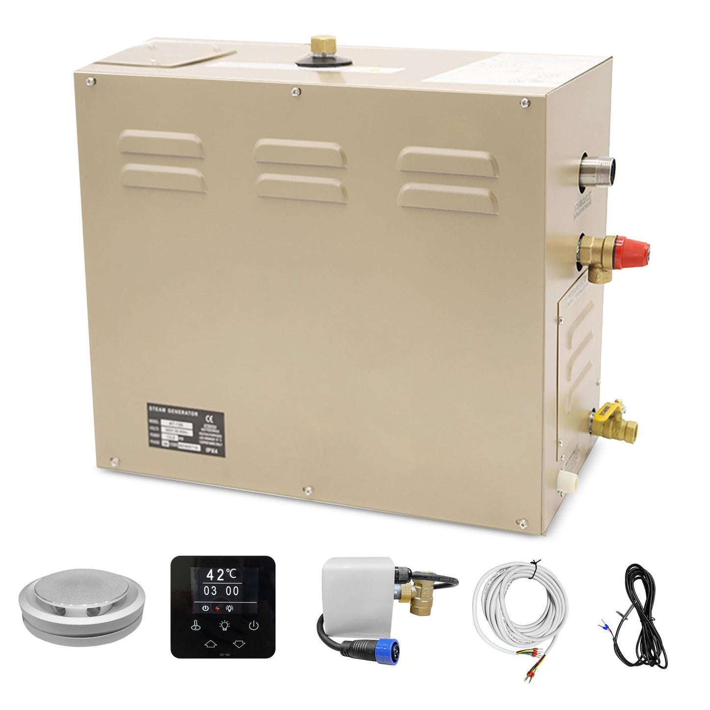 TONGTONGFA,Steam shower generator,9kw Household-Commercial,Steam shower generator kit, with self-draining system,Temperature adjustable 95-131°F,Applicable space 315～350ft3(9KW)