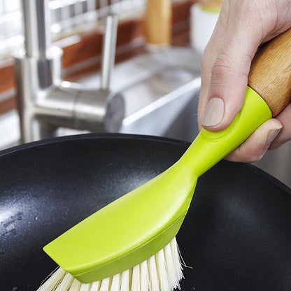 Full Circle Suds Up, Soap Dispensing Dish Brush, Tough Plant-Fiber Bristles & Sustainable Bamboo Handle, Safe for Nonstick
