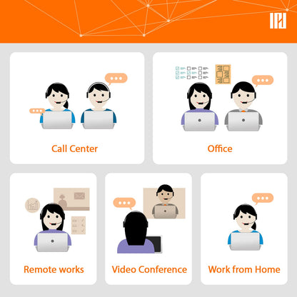 IPD IPH-255 Phone Headset with Noise Cancelling Microphone for Office and Call Center - Compatible with Yealink SIP,Snom, Greandsteam & LG landline Phones