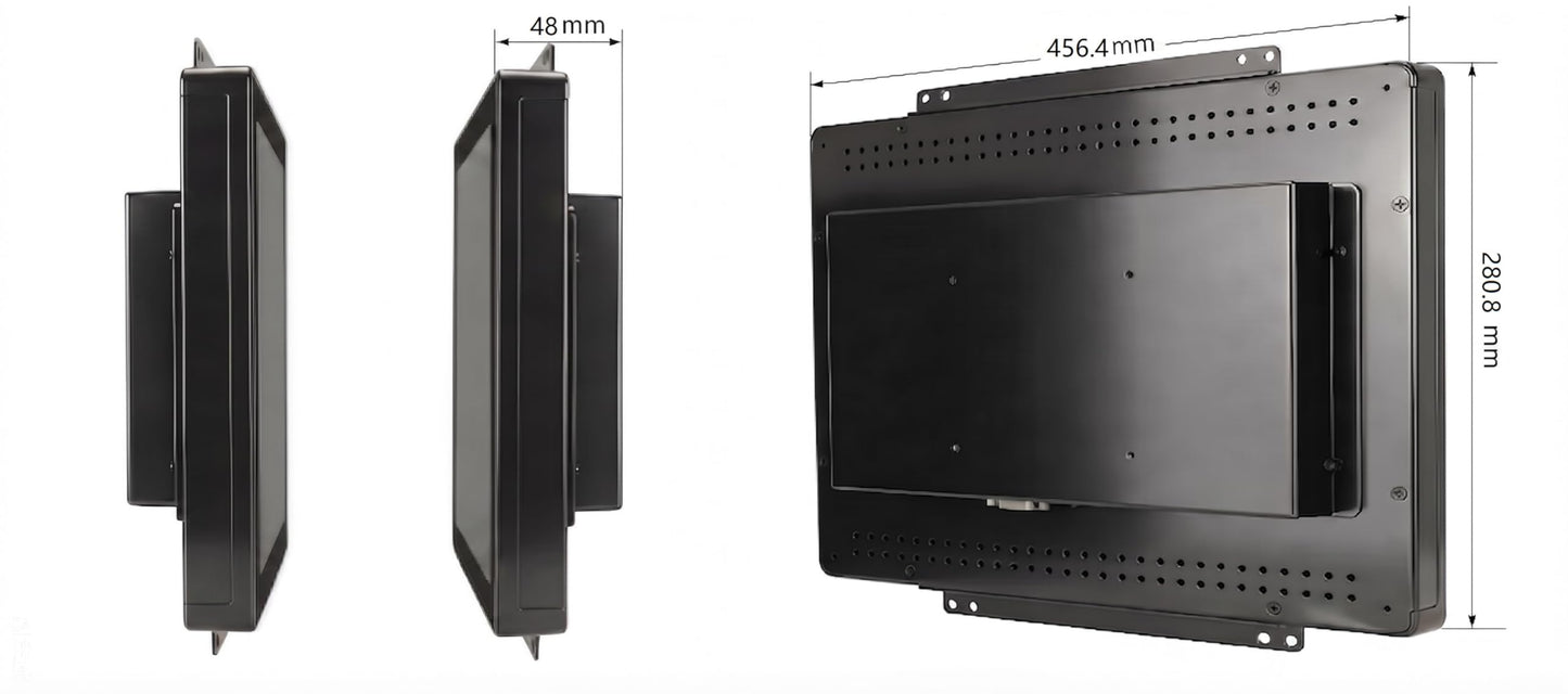 RIUIIN 18.5 Inch Industrial Touch Monitor Open Frame,1920x1080 Resolution Waterproof Impact-Resistant,dustproof and Oil Proof,VESA+Panel Mount, for Kiosk, Automation, POS，Vending,Digital Signage