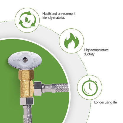 Litorange Brass Angle Stop Add-A-Tee Valve - 3/8" Compression Inlet by 3/8" & 1/4" OD Compression Outlets