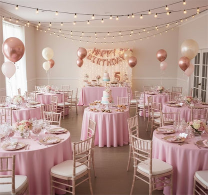 sancua Round Tablecloth 132 Inch Diameter, 6 Pack - Circle Polyester Fabric Table Cloth for Wedding Party Reception Banquet Birthday, Washable Formal Table Cover (Fit 54-96 Inch Tables), Pink