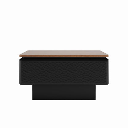 KEIKI 31" Lift-Top Coffee Table with Hidden Storage, Adjustable Height Square Coffee Table, Modern Wood Farmhouse Coffee Table for Living Room, Space-Saving, Black