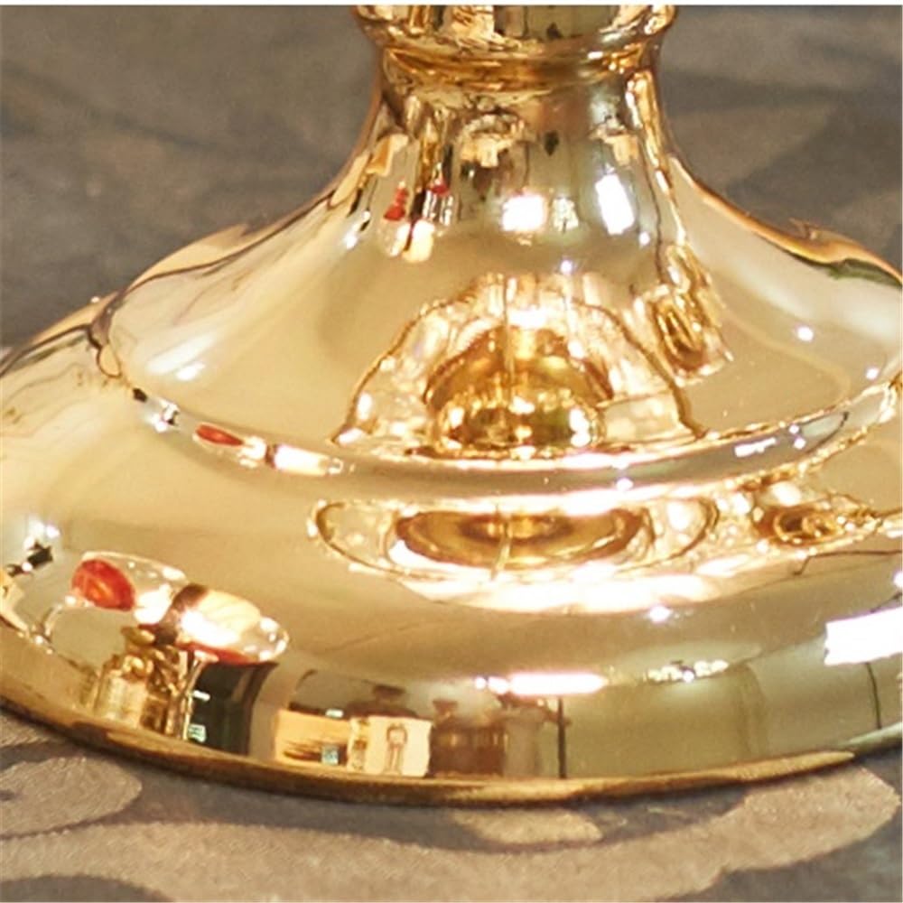 YUHUAWF Candle Holderss Simple Iron Glass Candlestick Modern Table Decoration Ornaments Candle Holder Gift Decorative Candlestick(Gold,Small)