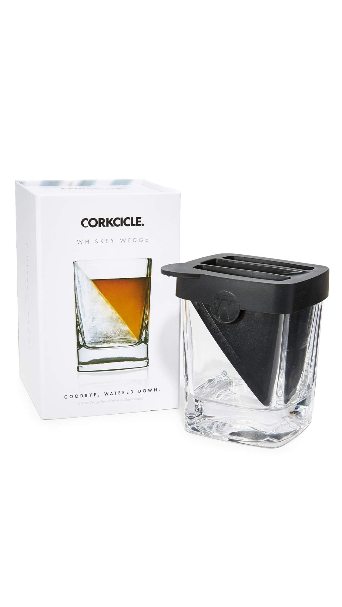 Corkcicle Whiskey Wedge - Premium Old Fashioned Glass with Silicone Ice Mold - For Bourbon, Scotch, & Spirits - Great Gift for Dad - Perfect for the Holidays - 9 oz