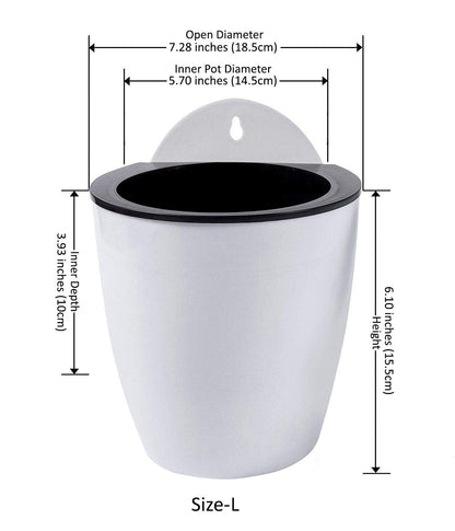 ShoppeWatch Self Watering Wall Planters for Indoor Plants 7 Pack Large 7 Inch with Hooks | Outdoor Railing Planters | Wall Pots for Plants | Wall Hanging Planters | White Wall Mounted Planters PL35