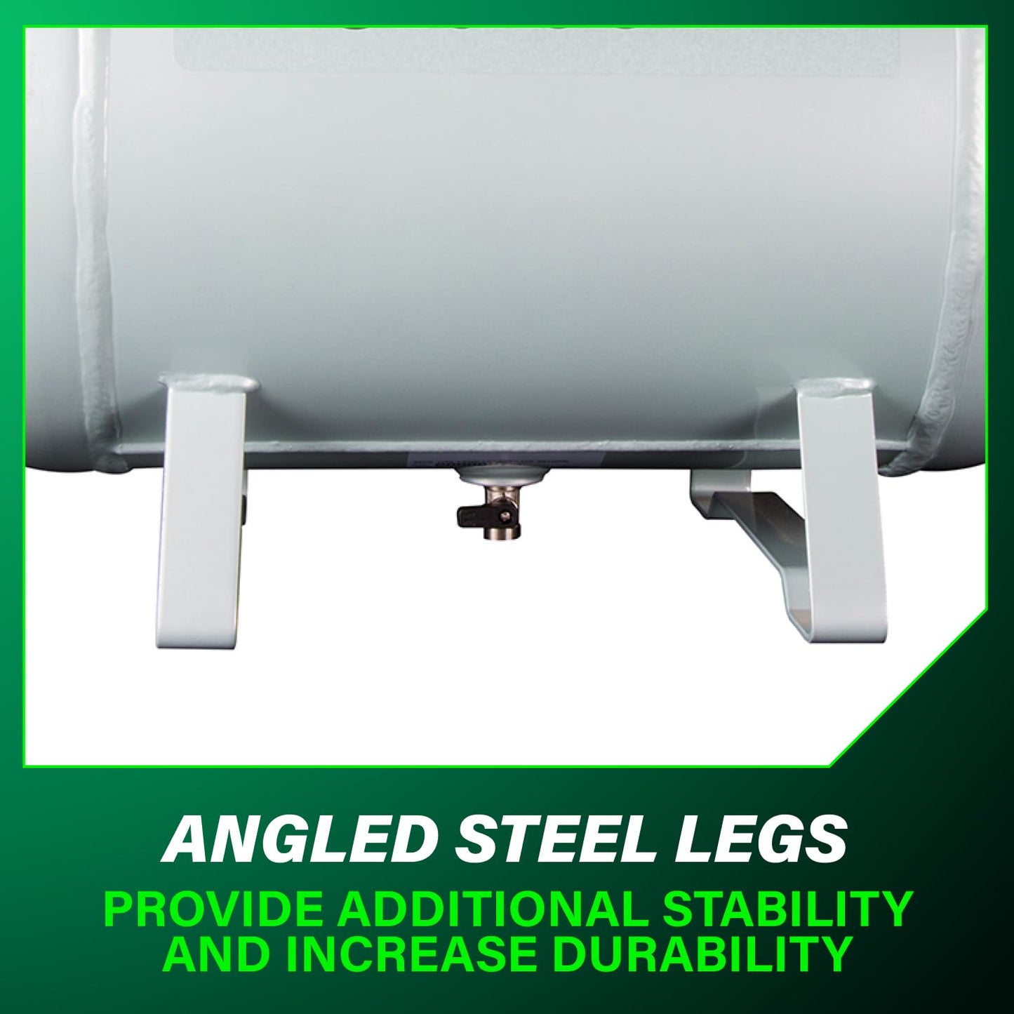 Metabo HPT Reserve Air Tank, High Capacity 10 Gallon Air Tank, ASME Certified, 5 Quick Connect Couplers, Industrial Pressure Gauges, Angled Steel Legs for Stability, UA3810AB