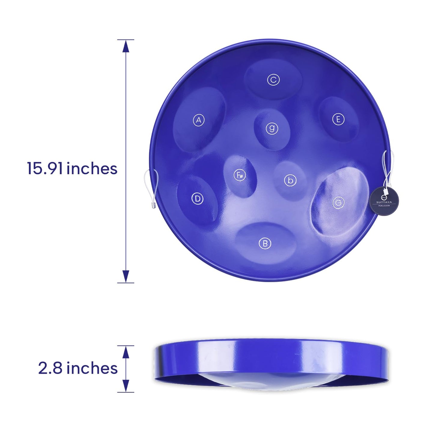 9-Note Steelpan (Steel Drum) with Stand - Educational Musical Instrument for Beginners and Hobbyists by Suttaya