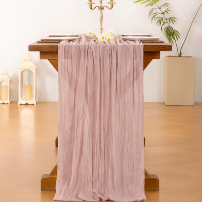 Socomi Pink Cheesecloth Table Runner Mothers Day Summer Boho Rustic Gauze Dusty Pink Farmhouse 120 inch 10FT Cheese Cloth for Wedding Party Baby Shower Birthday Home Decor Holiday Decorations