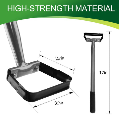 Walensee Stirrup Hoe Garden Tool, Hollow Trapezoid Weeding Tool with 14 Inch Scuffle Loop, Sharp Metal Hand Cultivator Rake for Lawn, Garden or Greenhouse, Durable Grass Scraper, Mini Gift, Grey