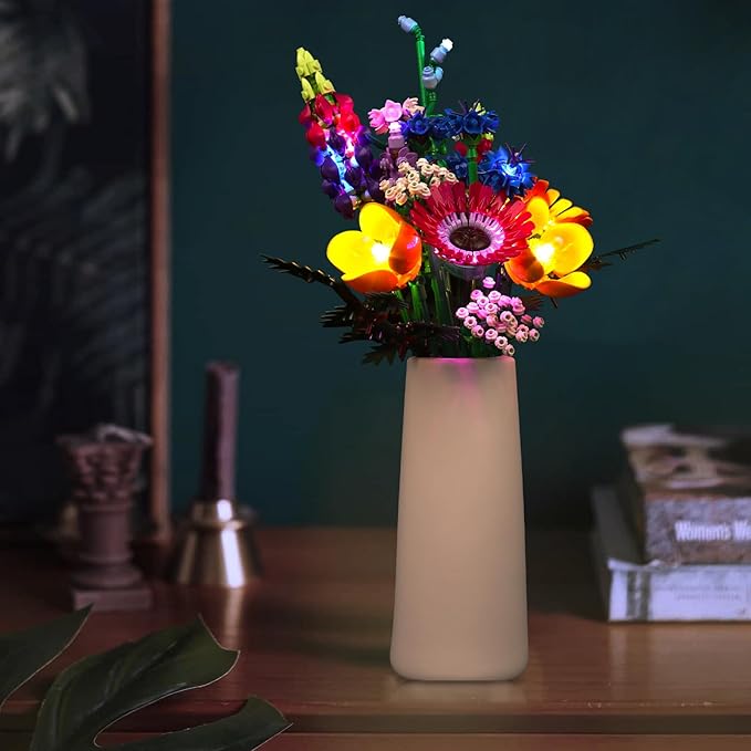 Upgraded Light Kit Compatible with Lego Icons Wildflower Bouquet Set Lights Decoration Compatible with Lego 10313(Model Not Included)