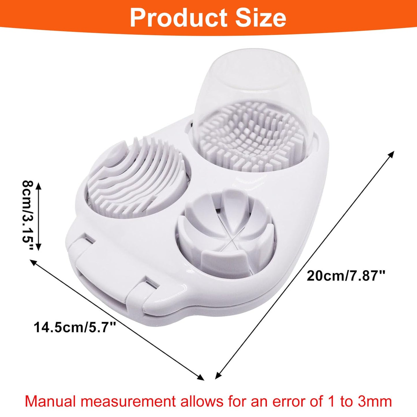 ZHMEINA Egg Slicer for Hard Boiled Eggs, Food Slicer with 10 Stainless Steel Wires, Heavy Duty Hard Boiled Egg Cutter, Spam Slicer for Soft Fruit Strawberry Luncheon Meat Home Use (1Pcs, White)