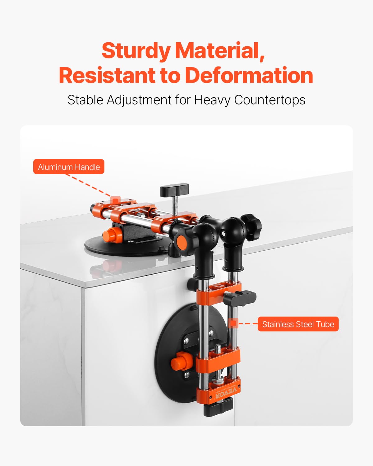 VEVOR 90 Degree Stone Seam Setter, 2 Packs Granite Seam Setter with 6 in Suction Cups, Seam Joiner for Seam Joining & Leveling, Granite Right Angle 90 Degree, 180 degrees, 270 degrees Countertop
