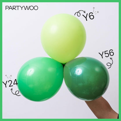 PartyWoo Green Balloons 50pcs 5 Inch Green Latex Helium Balloons for Birthday Baby Shower Graduation Engagement Wedding Dinosaur Jungle Golf Football Baseball Theme Party Decorations Green-Y24
