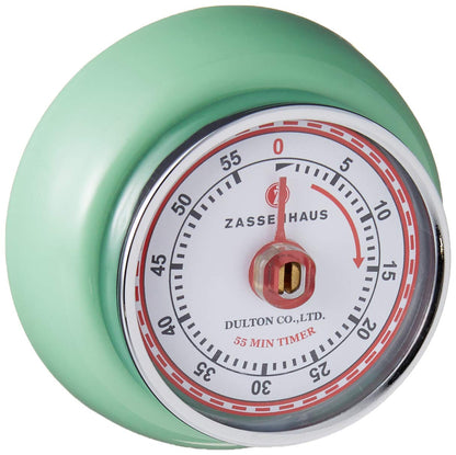 Zassenhaus Magnetic Retro Kitchen Timer, Classic Mechanical Cooking Timer (Black)
