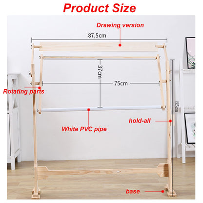 ELUKHT Embroidery Hoops Stand, 360 Degree Adjustable Embroidery Stand,Cross Stitch Frame Stand,Wooden Frame Cross Stitch Floor Stand for Cross Stitch Needlework Art Craft Sewing