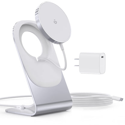 Magnetic Wireless Charger for iPhone 16/15/14/13/12 - Mag Charger+20W USB C Adapter, Fast Wireless Charging Stand/Pad with 5ft USB-C Cable for iPhone 16/15/14/13/12 Pro Max Plus Mini,Mag-Safe Charger