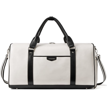 BOSTANTEN Weekender Bags for Women Leather Duffle Large Travel Bag Carry On Duffel with Shoe Compartment
