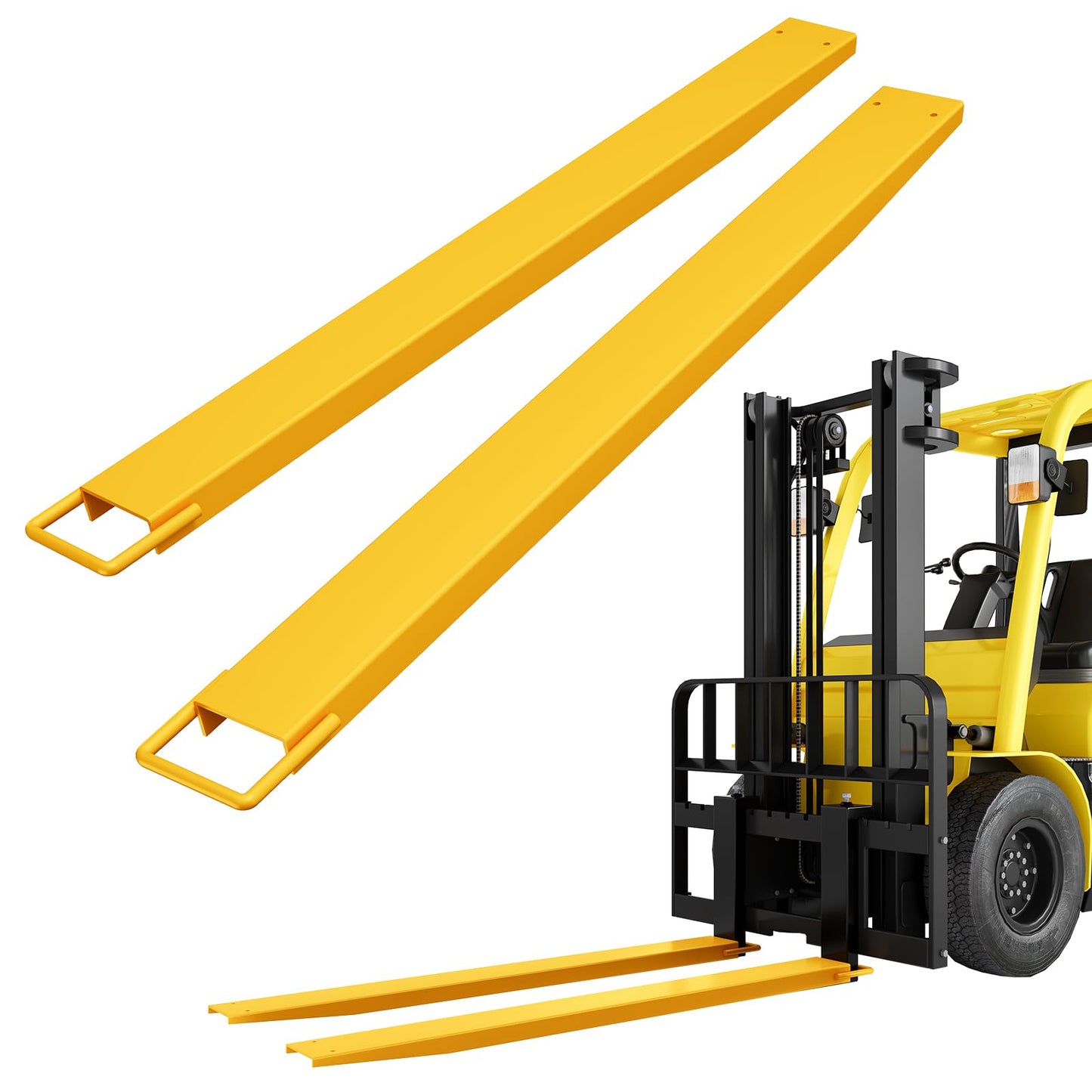 Heavy-Duty Forklift Extensions 4.5" Width, 84" Steel Pallet Fork Extensions for Lift Trucks, No-Tool Installation, 1 Pair