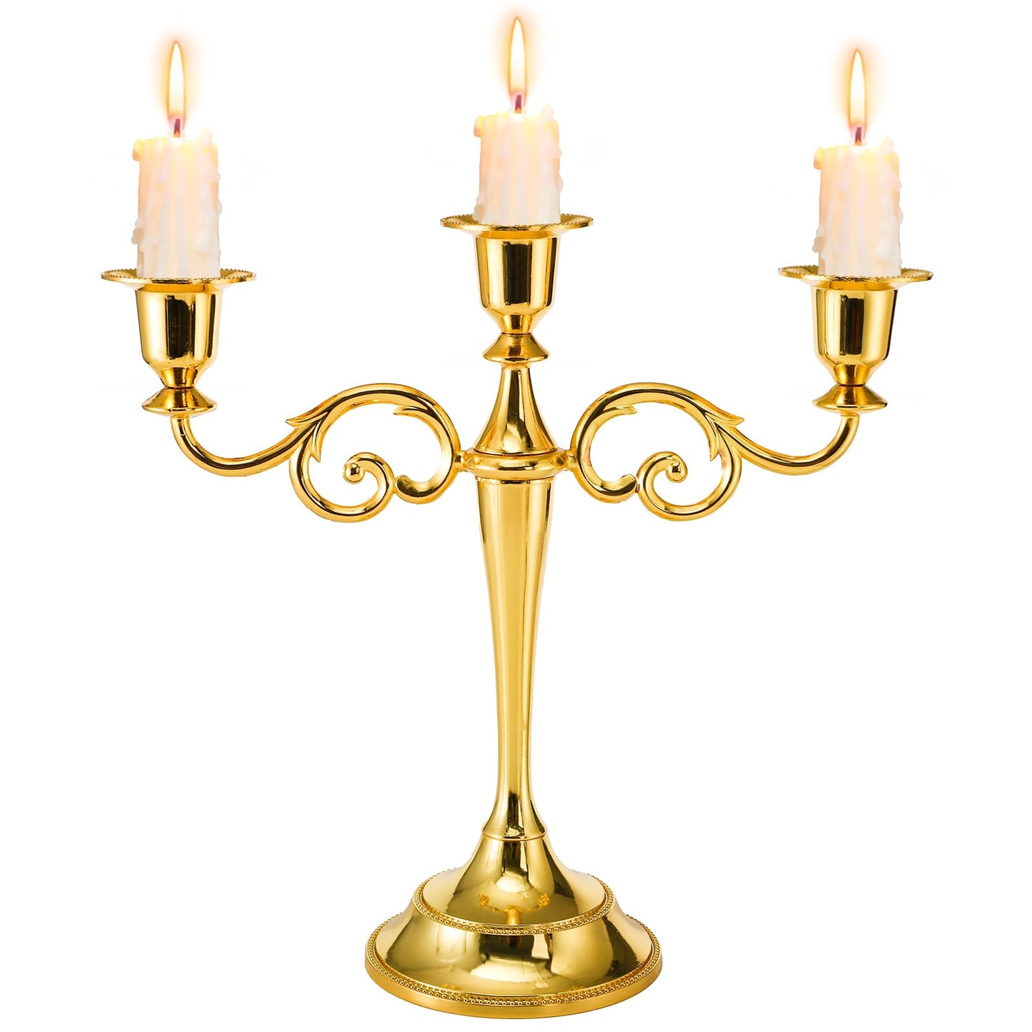 YOUEON Candelabra, Candelabra Candle Holder, Tall Candlesticks Holder, Elegant Taper Candle Holder Centerpiece for Wedding, Church, Halloween, Dining, Home Decor (Gold)