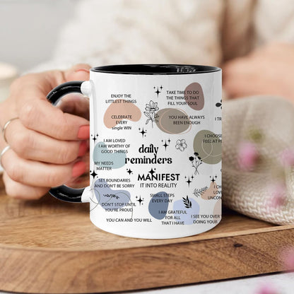 Pfkfo Positive Daily Affirmations Mug, Inspirational Mental Health Gifts for Women Friends, Sobriety Motivational Gifts for Female Colleagues Coworker, Christmas Birthday Gifts for Women Friendship