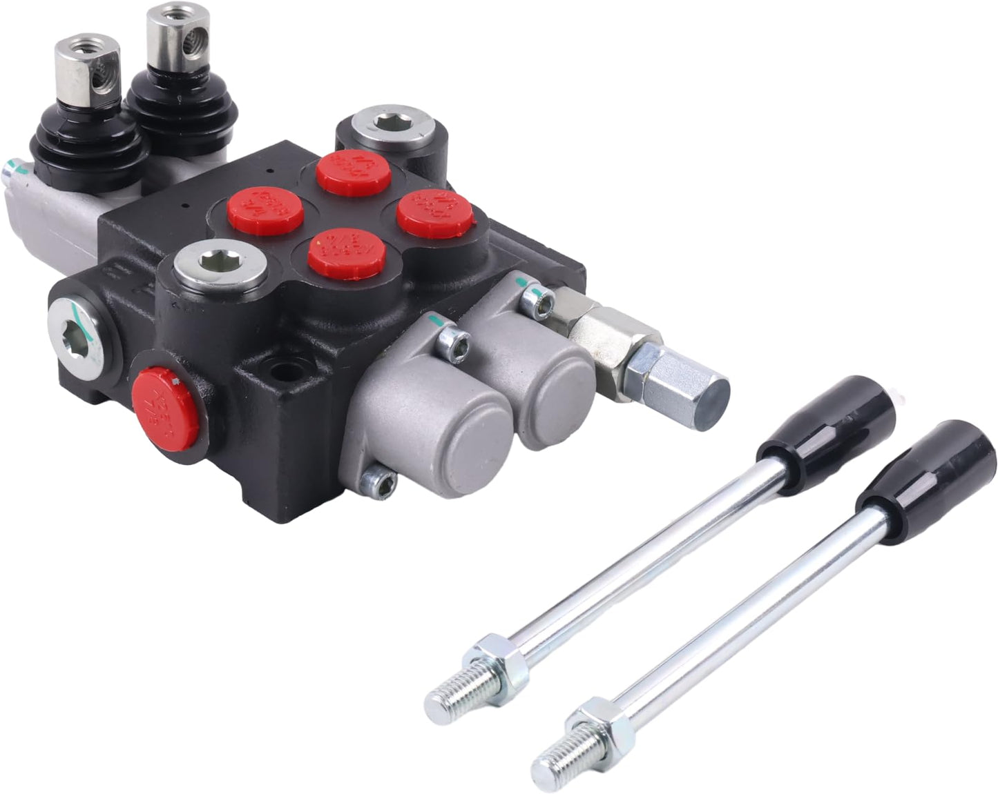 Solarhome 2 Spool Hydraulic Direction Control Valve Open Center Double Acting 13 GPM 3600 PSI SAE Ports Compatible With Tractors Loaders Log Splitters