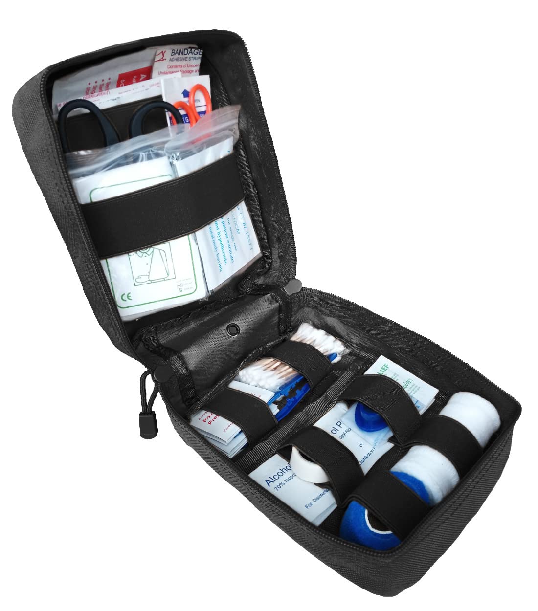 First Aid Kit EMT Medical IFAK Pouch, Molle Tactical Med Emergency Trauma Bag for Camping Home Car Hiking Hunting (Black)