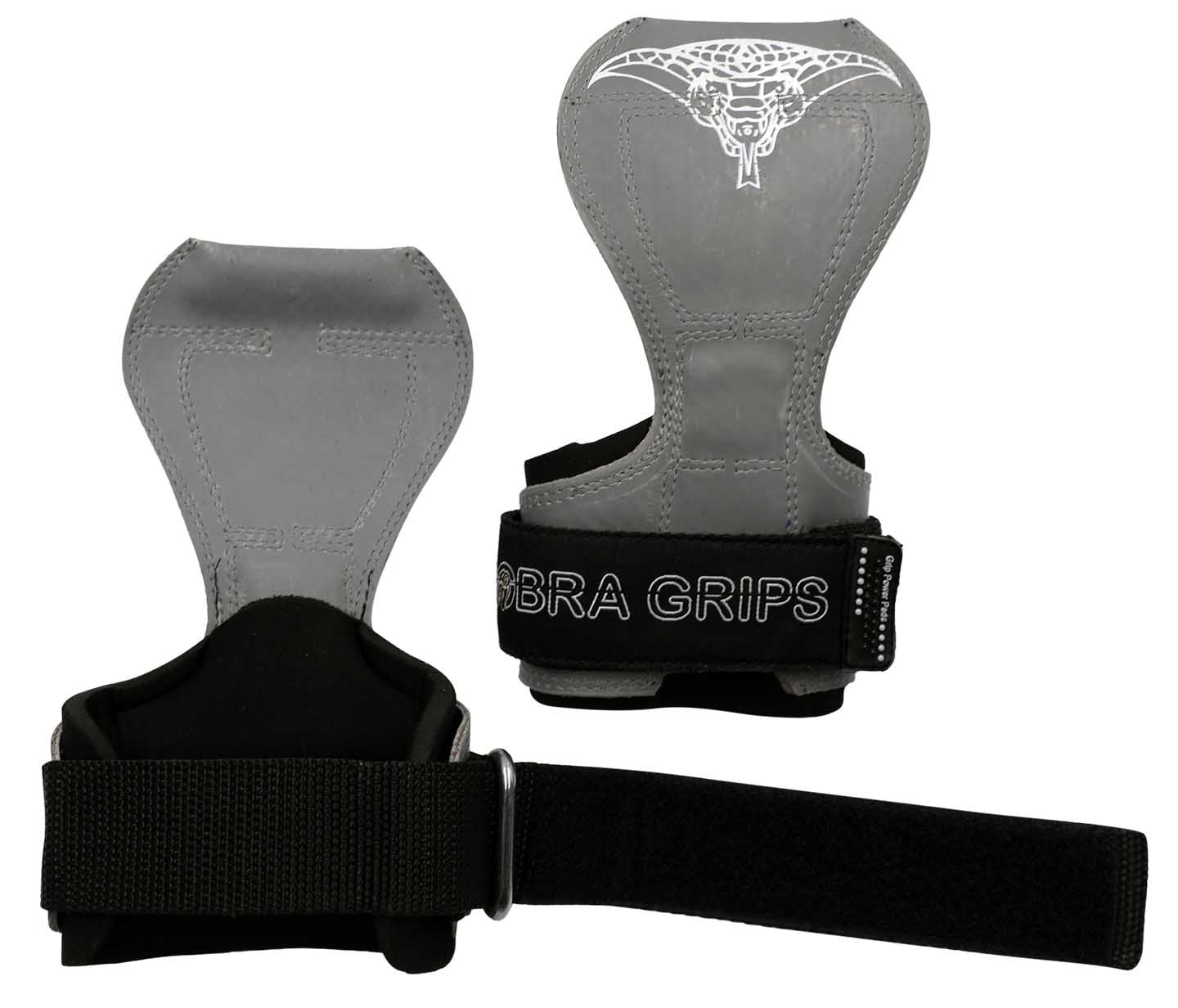 Cobra Grips PRO Weight Lifting Gloves Heavy Duty Straps Alternative Power Lifting Hooks Best for Deadlifts Adjustable Neoprene Padded Wrist Wraps Support Bodybuilding (PRO Gray Rubber)