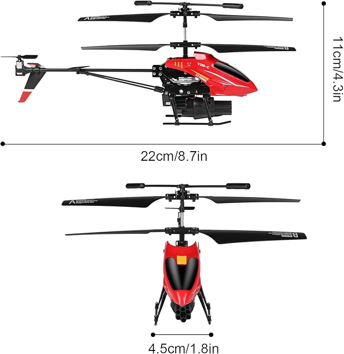 GoolRC Remote Control Helicopter WLtoys V398-C 3.5 Channel RC Helicopter with 6-Axis Gyroscope Altitude Hold LED Light Simulate Firing 2.4GHz Flying Toys for Beginners