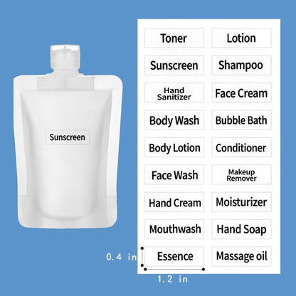 TUZAZO 15 Pack Travel Pouches for Toiletries, TSA Approved Travel Size Container, Refillable Empty Small Stand Up Travel Pouches for Shampoo Conditioner Lotion Soap Liquids