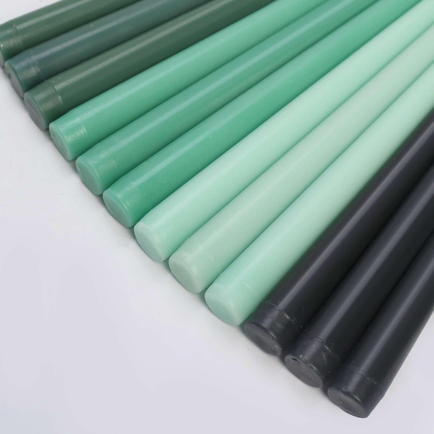 Tableclothsfactory 10" Tall Premium Quality Dripless Unscented Mixed Green Taper Candles Wedding Dinner Candles for Wedding Decoration Set of 12