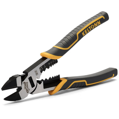 Fancytool Multi-Function Diagonal Pliers, 8-inch 4-in-1 Cr-V Steel Heavy Duty Side-Cutting Pliers with Cutting, Stripping, Crimping, and Gripping for Electricians and Homes