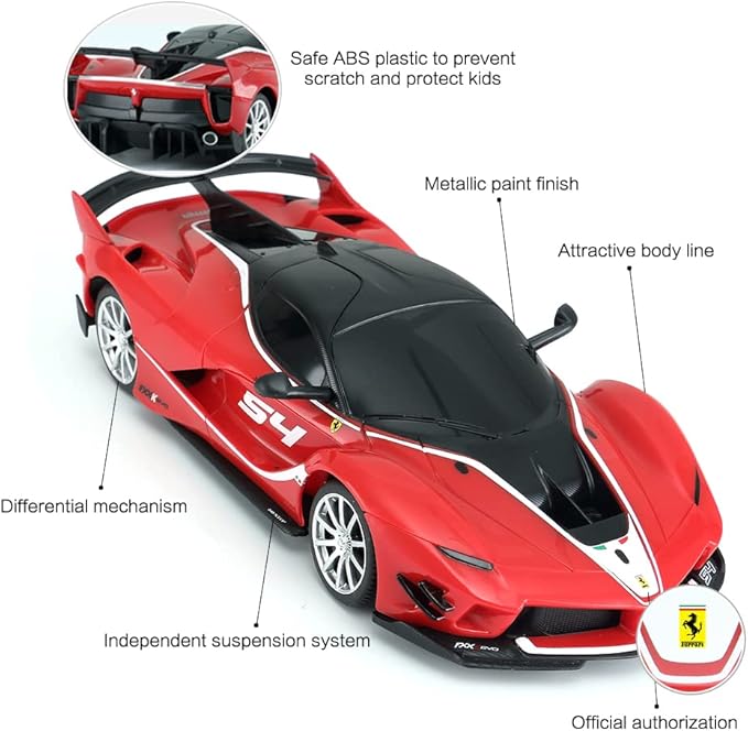 RASTAR Ferrari Toy Car 1/24 Ferrari FXX K EVO Remote Control Car for Kid Boys Adults - RED