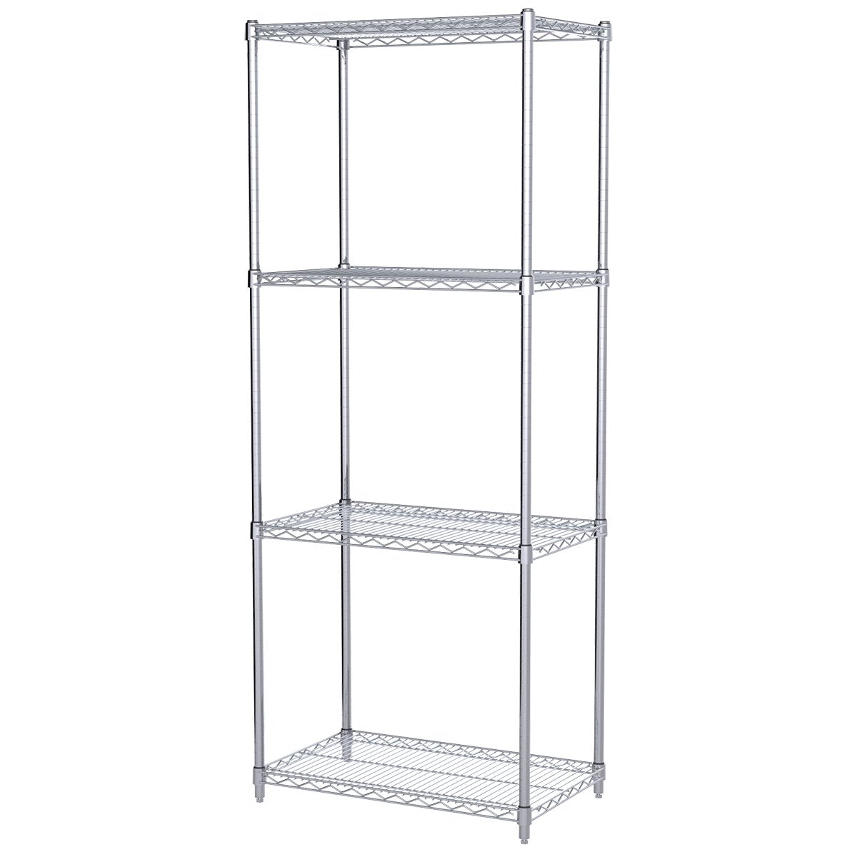 Akro-Mils AWP74UPRIGHT 74-Inch NSF Certified Industrial Grade Chrome Wire Shelf System Upright Leg Post Poles, (4 Pack), Silver