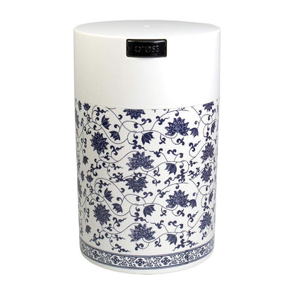 Coffeevac 1LB – Patented Airtight Container | Multi-use Vacuum Container Works as Smell Proof Containers for Ground Coffee and Coffee Bean Containers. White Floral
