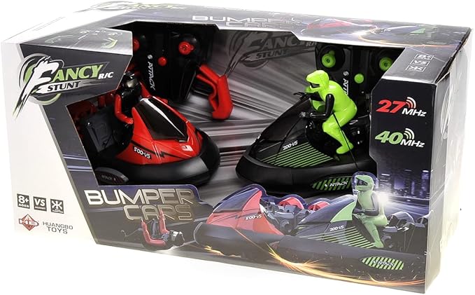 PowerTRC Remote Control Bumper Cars for Kids RC Stunt Battle Race Cars for Boys 2 Sets Players with Ejecting Drivers Crash Sound Effects Christmas Birthday Gift
