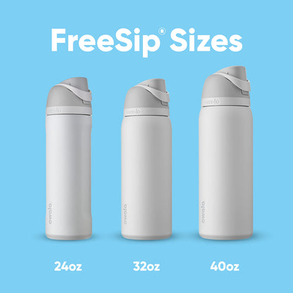 Owala FreeSip Insulated Stainless Steel Water Bottle with Straw, BPA-Free Sports Water Bottle, Great for Travel, 32 Oz, Shy Marshmallow