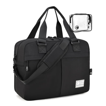 BAGZY 40x30x15cm Personal Item Travel Bag 16x12x6 Under-seat Carry on Bags for Airplanes 20L Expandable 30L Lightweight Duffle Bag Weekender Bags with Wet Pocket for Gym Overnight Hospital Black