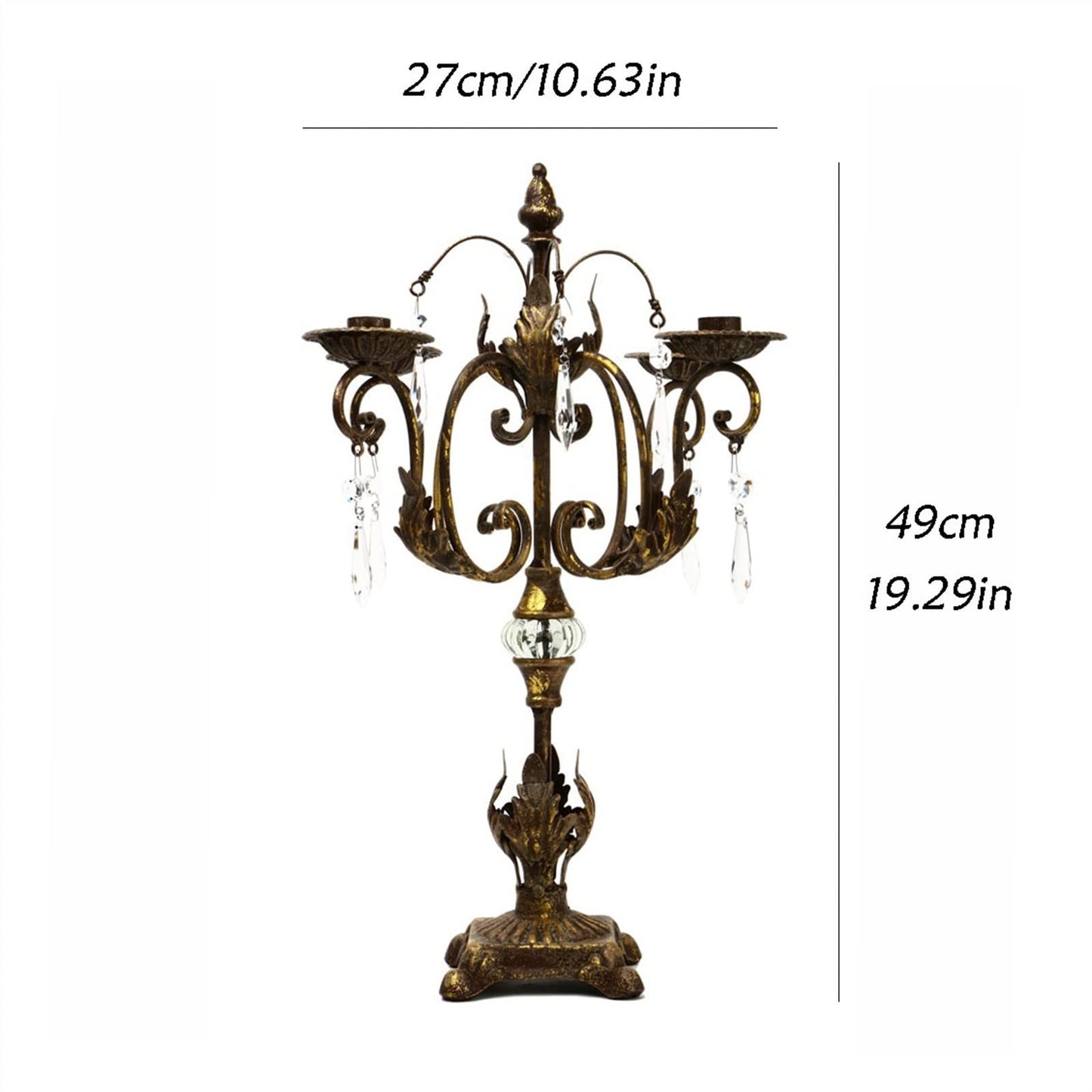 Candlestick Holders European Style Rural Retro Old Candlestick Ornaments Metal Four-Head Candle Holder Table Decoration Candle Holders