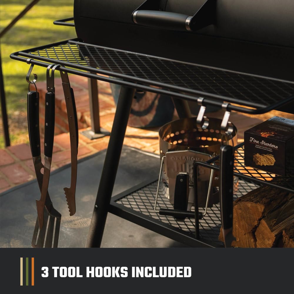 Oklahoma Joe's Highland Offset Charcoal Smoker and Grill with 900 sq. in. Cooking Area in Black