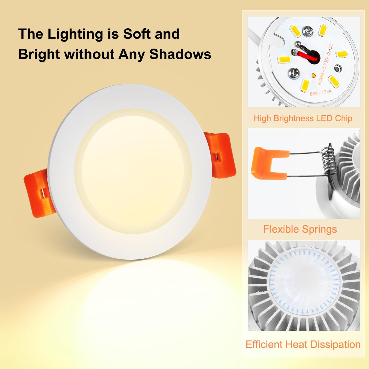 YGS-Tech Smart 3 Inch LED Recessed Lighting RGB WiFi Downlight, 5W Compatible with Alexa and Google Home, Dimmable RGB & CCT 2700-6500K Color Changing, 120V Ceiling Light with LED Driver (4 Pack)
