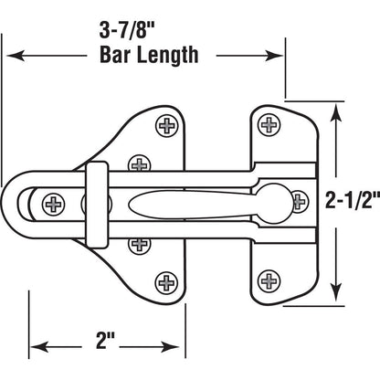 Prime-Line U 11316 Swing Bar Door Guard with High Security Auxiliary Lock, Satin Nickel Finish (Single Pack)