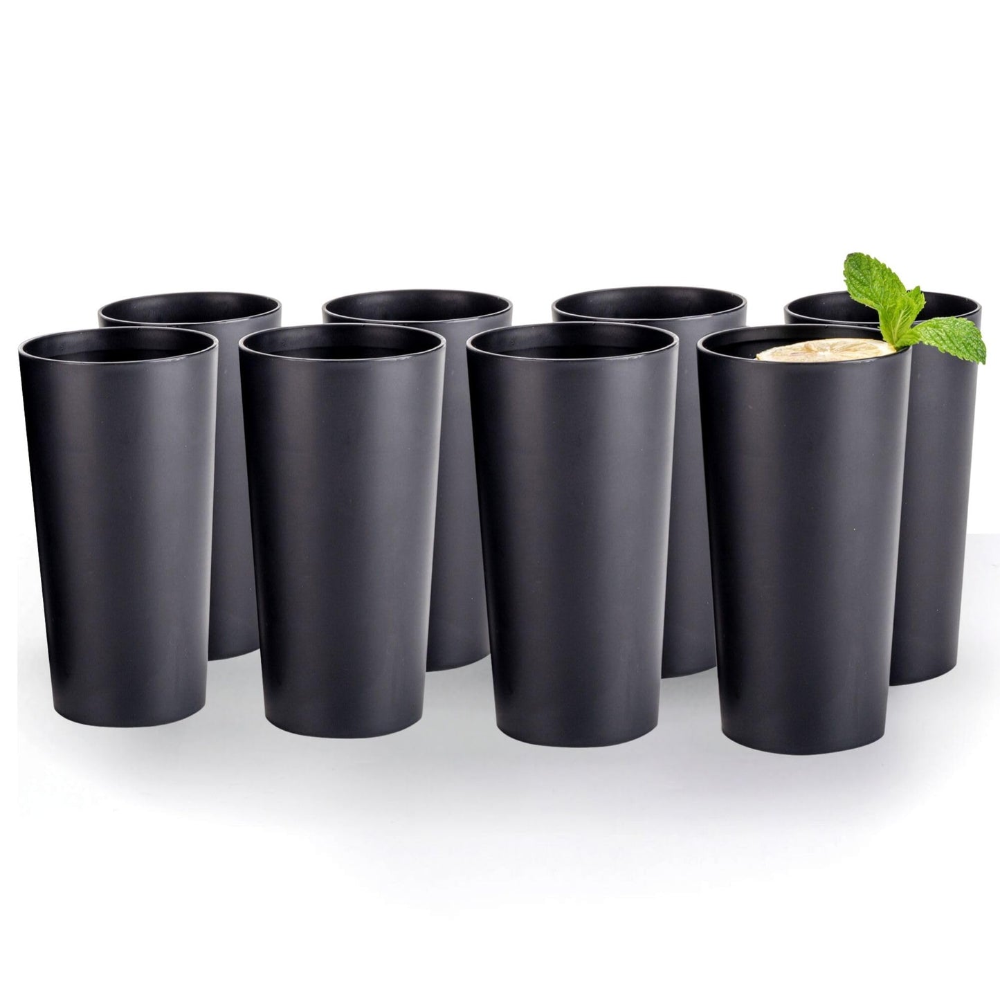 MIYOPESI 26oz Stackable Plastic Water Tumblers (Set of 12), Shatter-Proof Plastic Cups, Reusable Plastic Drinking Glasses, BPA-Free, Dishwasher-Safe, Heat-Resistant, Microwave-Safe (Grey Stone)