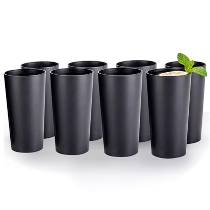 MIYOPESI 26oz Stackable Plastic Water Tumblers (Set of 12), Shatter-Proof Plastic Cups, Reusable Plastic Drinking Glasses, BPA-Free, Dishwasher-Safe, Heat-Resistant, Microwave-Safe (Grey Stone)