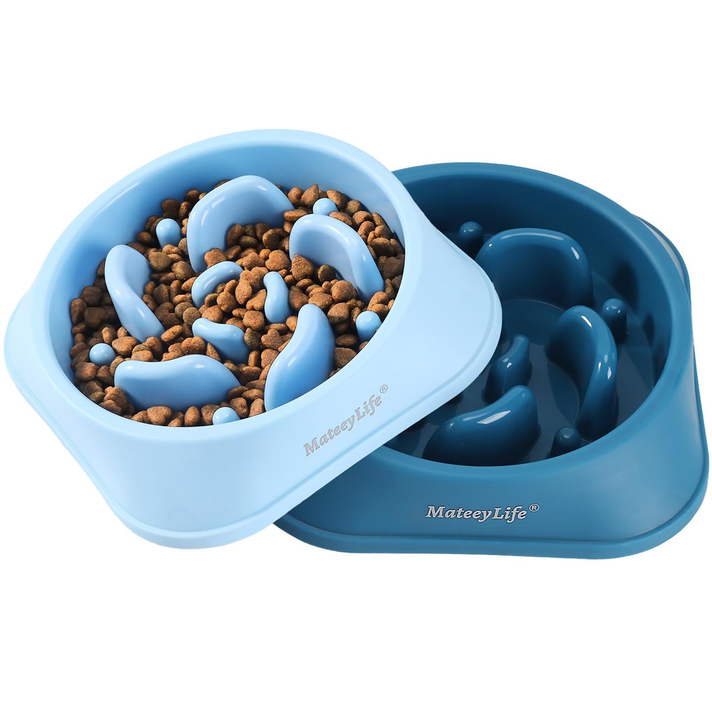 MateeyLife Slow Feeder Dog Bowls 2PCS, Anti-Choking Puzzle Dog Food Bowls, Anti-Slip Interactive Feeding Slow Down Eating, Bloat Stop Maze Dishes for All Breeds Pets