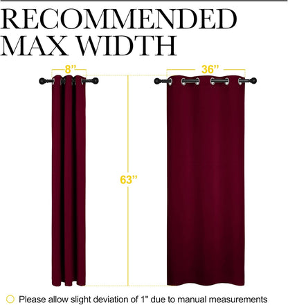 NICETOWN Blackout Curtains - Energy-Efficient Window Drapes for Bedroom & Living Room | Wine Red, 2 Panels, 42x63 Inches