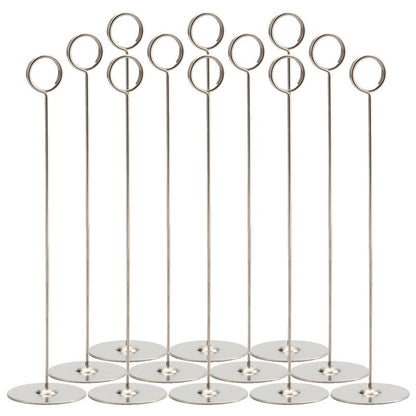 Tosnail 12 Pack 12" Tall Stainless Steel Table Number Holder, Table Card Holder Stand, Place Card Photo Display