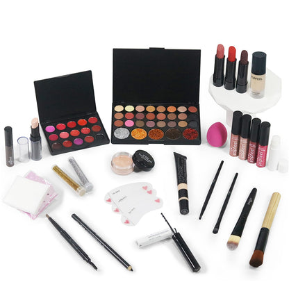 All in One Makeup Kit for Women Full Kit, Valentine's Day Gifts Set for Women Girls, Makeup Essential Bundle Include Eyeshadow Palette Lipstick Blush Foundation Concealer Mascara Eyebrow Pencil
